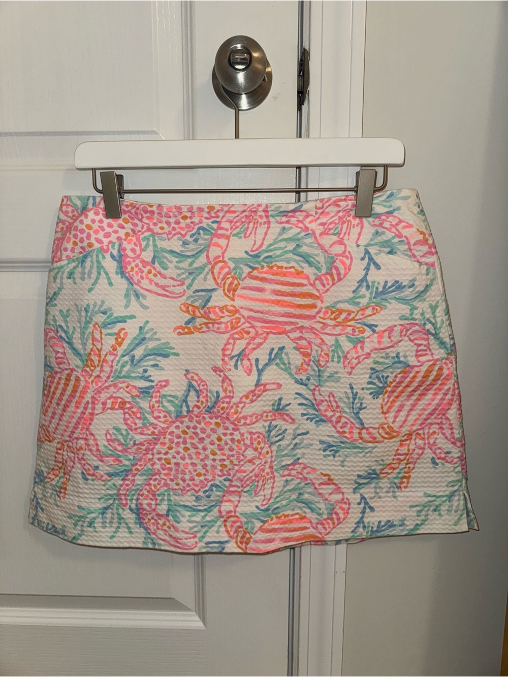 Lilly Pulitzer Pink & Aqua Crab-Print Mini Skirt